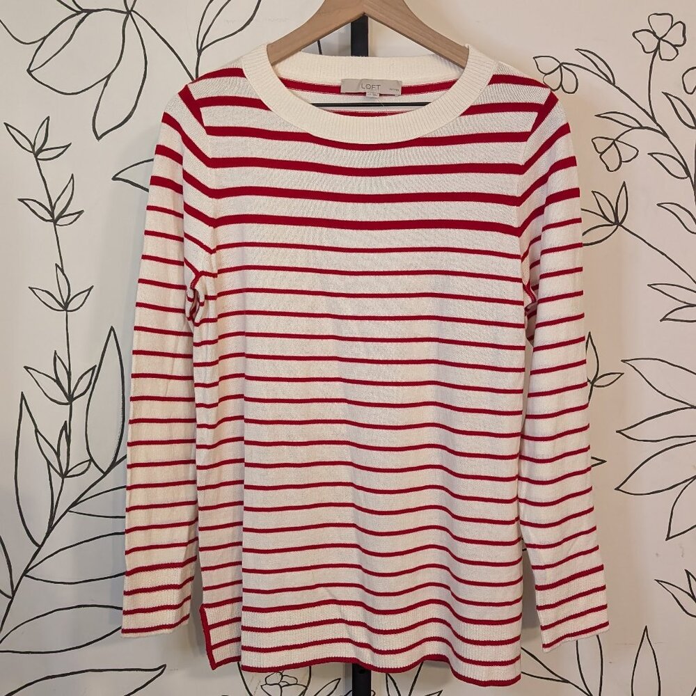NWT Loft Knit Striped Sweater - Large Petite